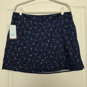 Lady Hager Golf‎ Club Print Skort Sz 14 Athletic Sporty Athleisure Resort